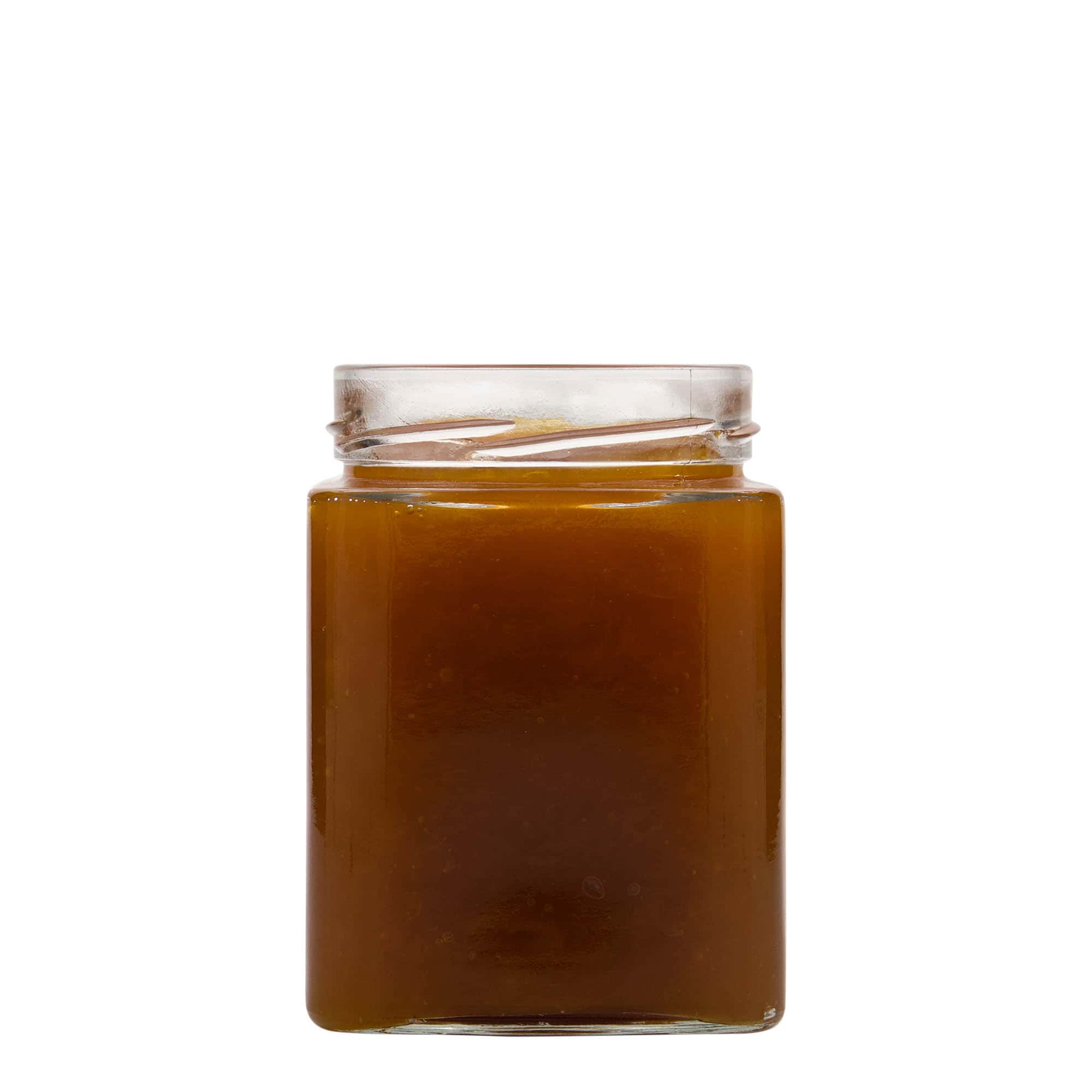 Τετράγωνο βάζο 'Ίκαρος' 580 ml, στόμιο: deep twist-off (DTO 82)