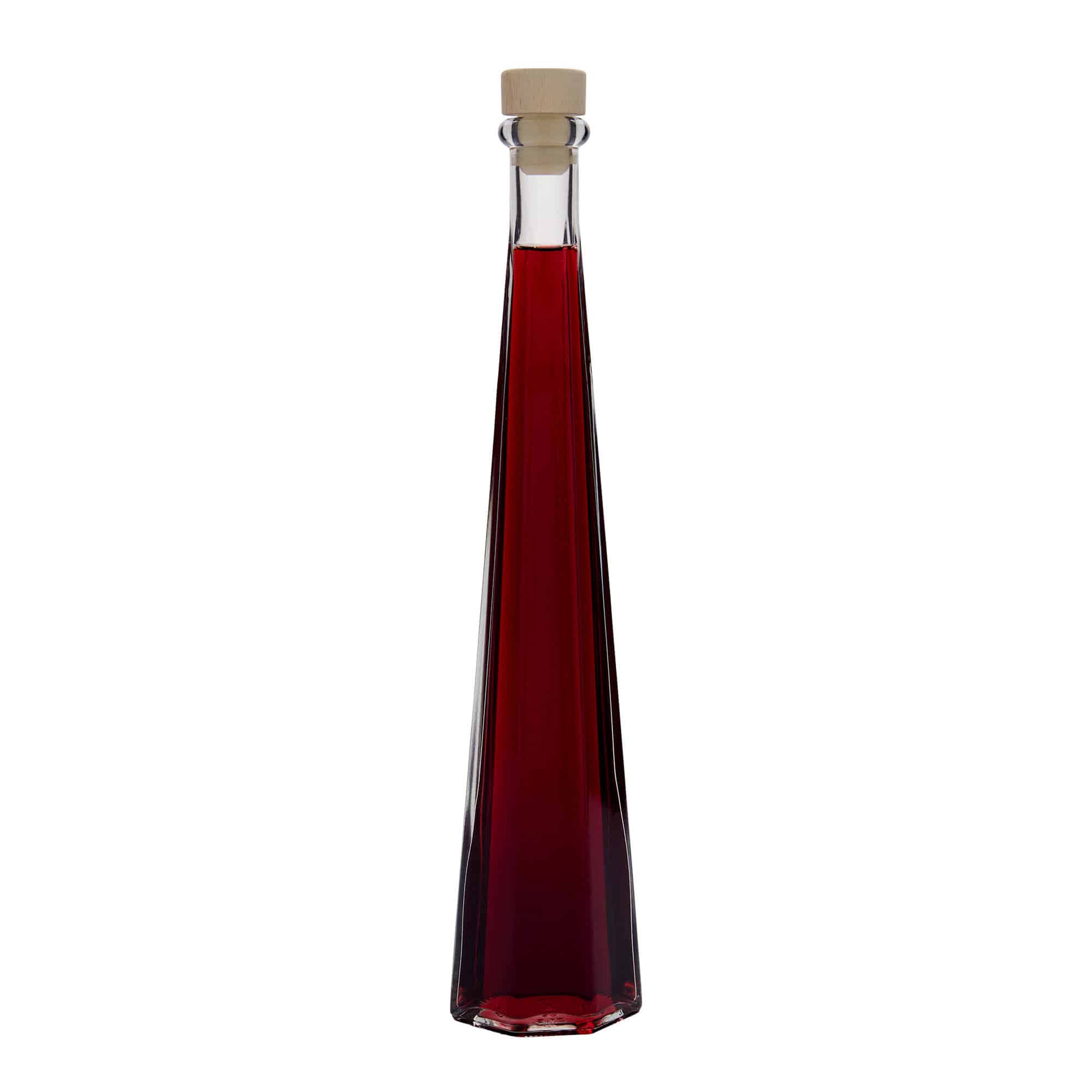 Γυάλινο μπουκάλι 'Dama Sexta' 200 ml, εξάγωνο, στόμιο: φελλός