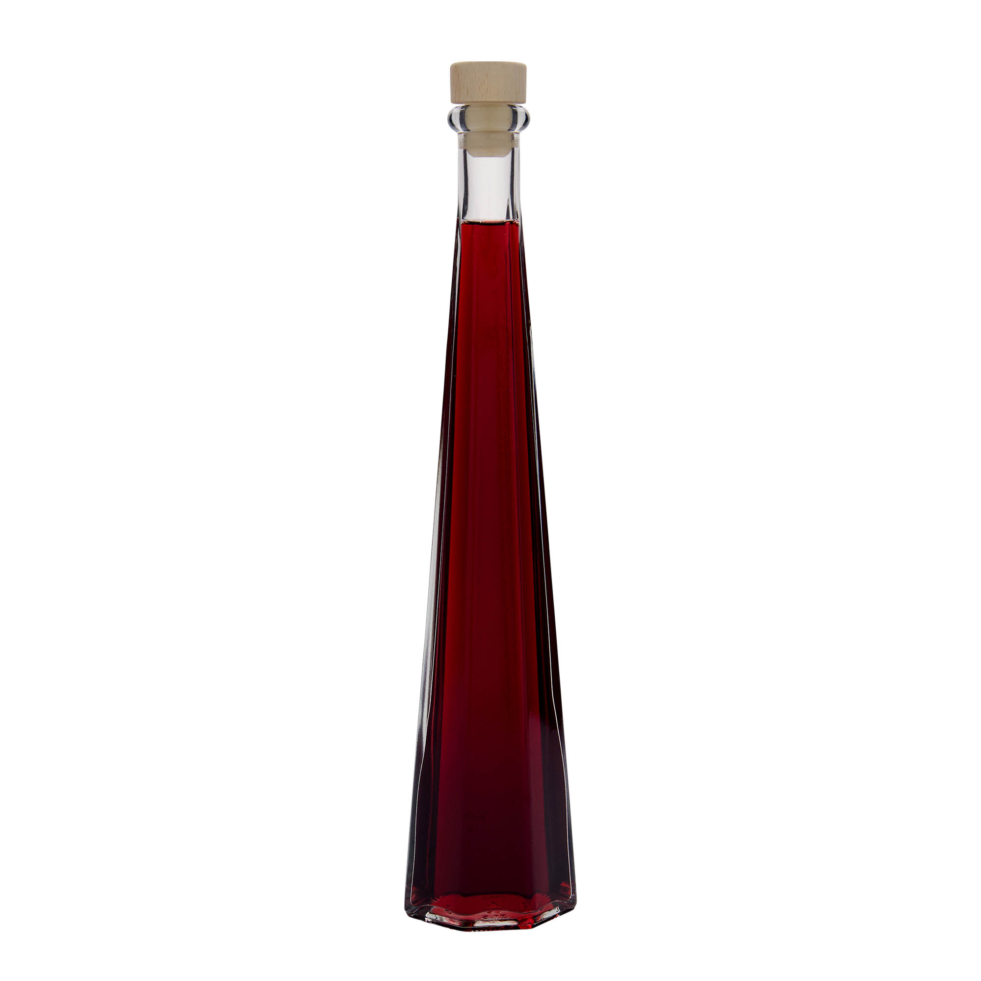 Γυάλινο μπουκάλι 'Dama Sexta' 200 ml, εξάγωνο, στόμιο: φελλός