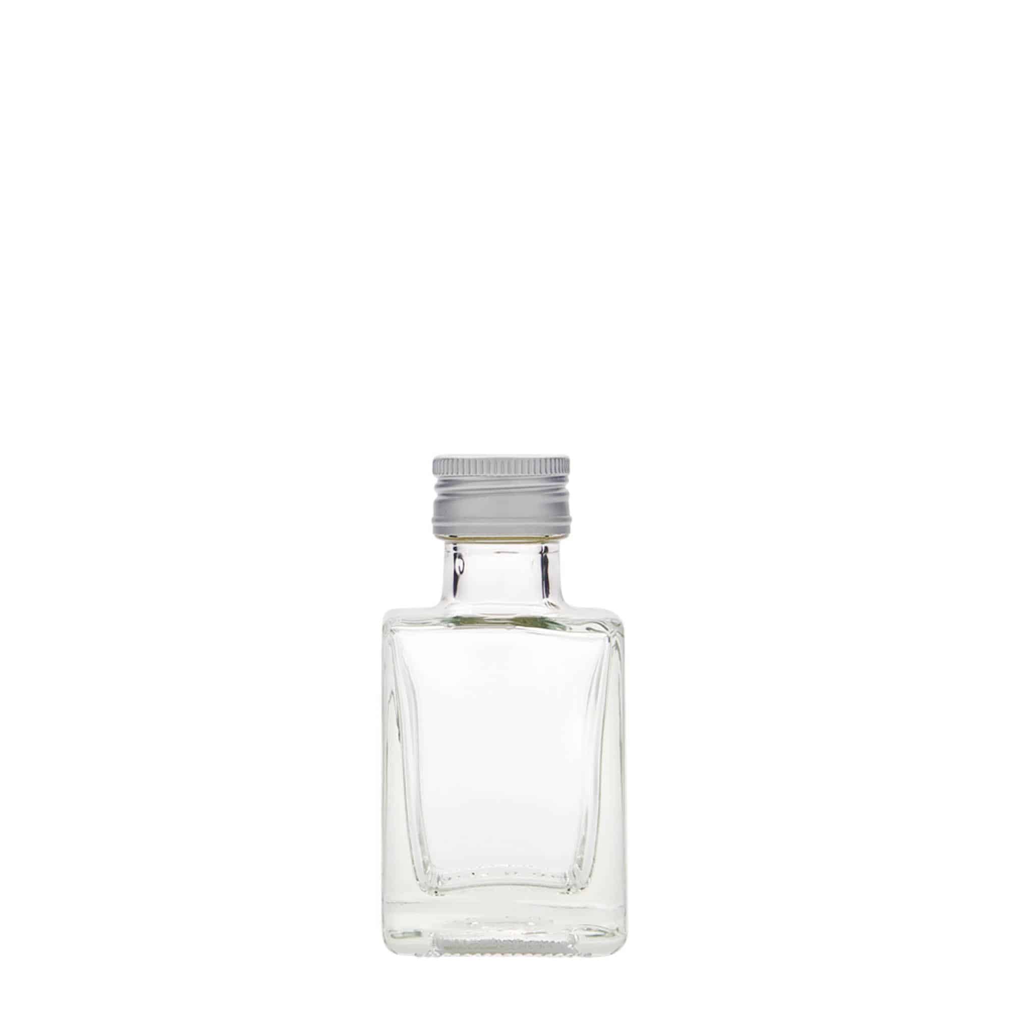 Γυάλινο μπουκάλι 'Cube' 50 ml, τετράγωνο, στόμιο: PP 24