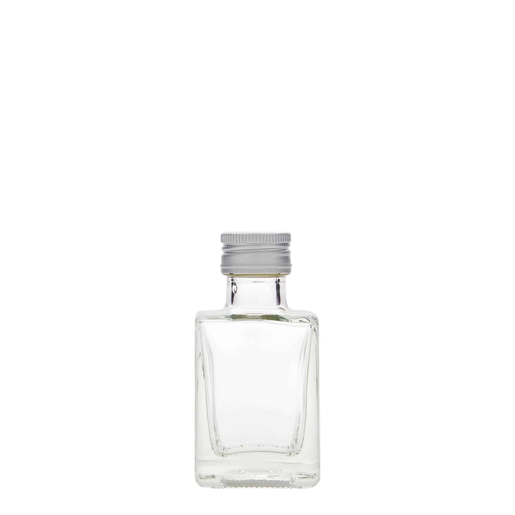 50 ml γυάλινο μπουκάλι 'Cube', τετράγωνο, στόμιο: PP 24
