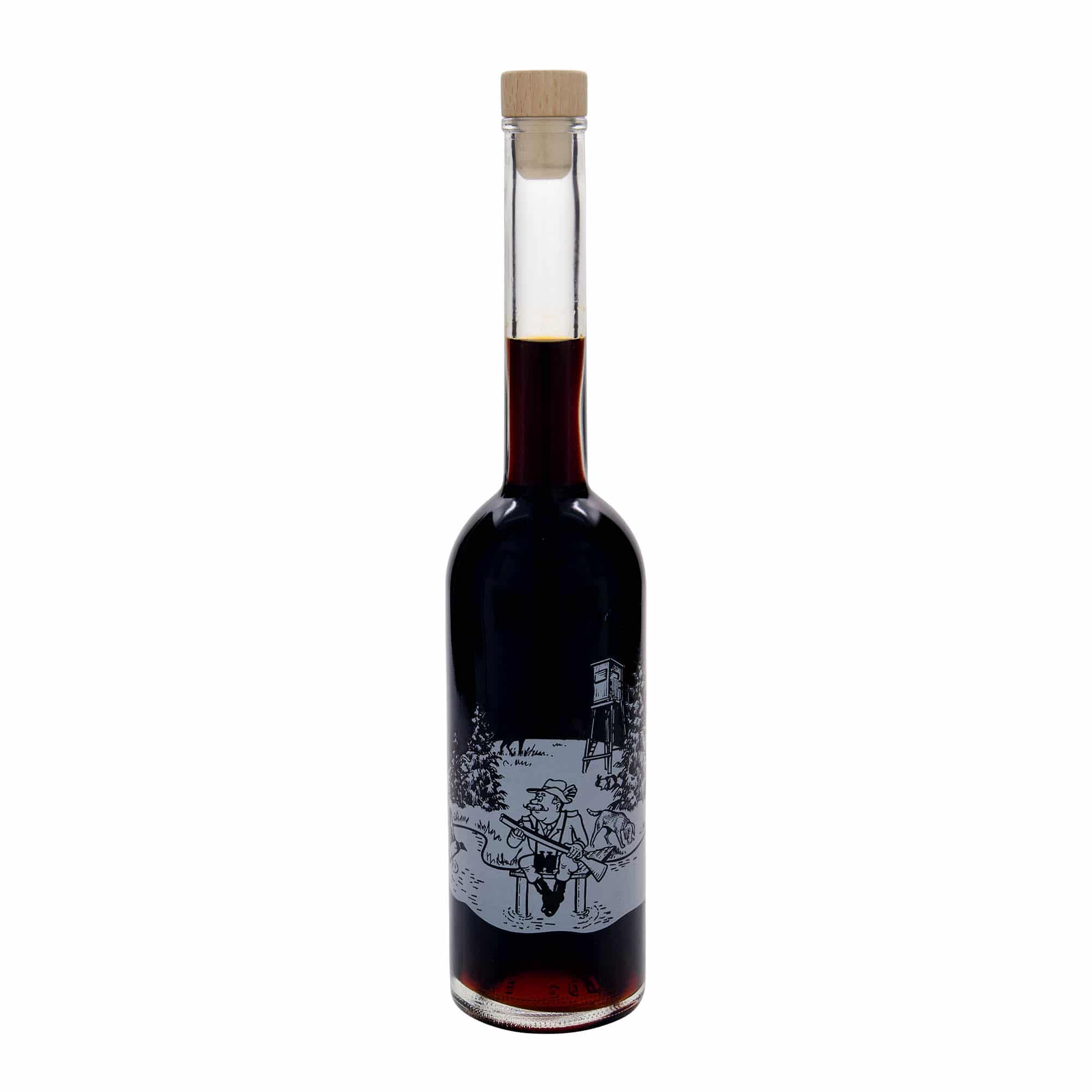Γυάλινο μπουκάλι 'Opera' 500 ml, σχέδιο: κυνηγός, στόμιο: φελλός