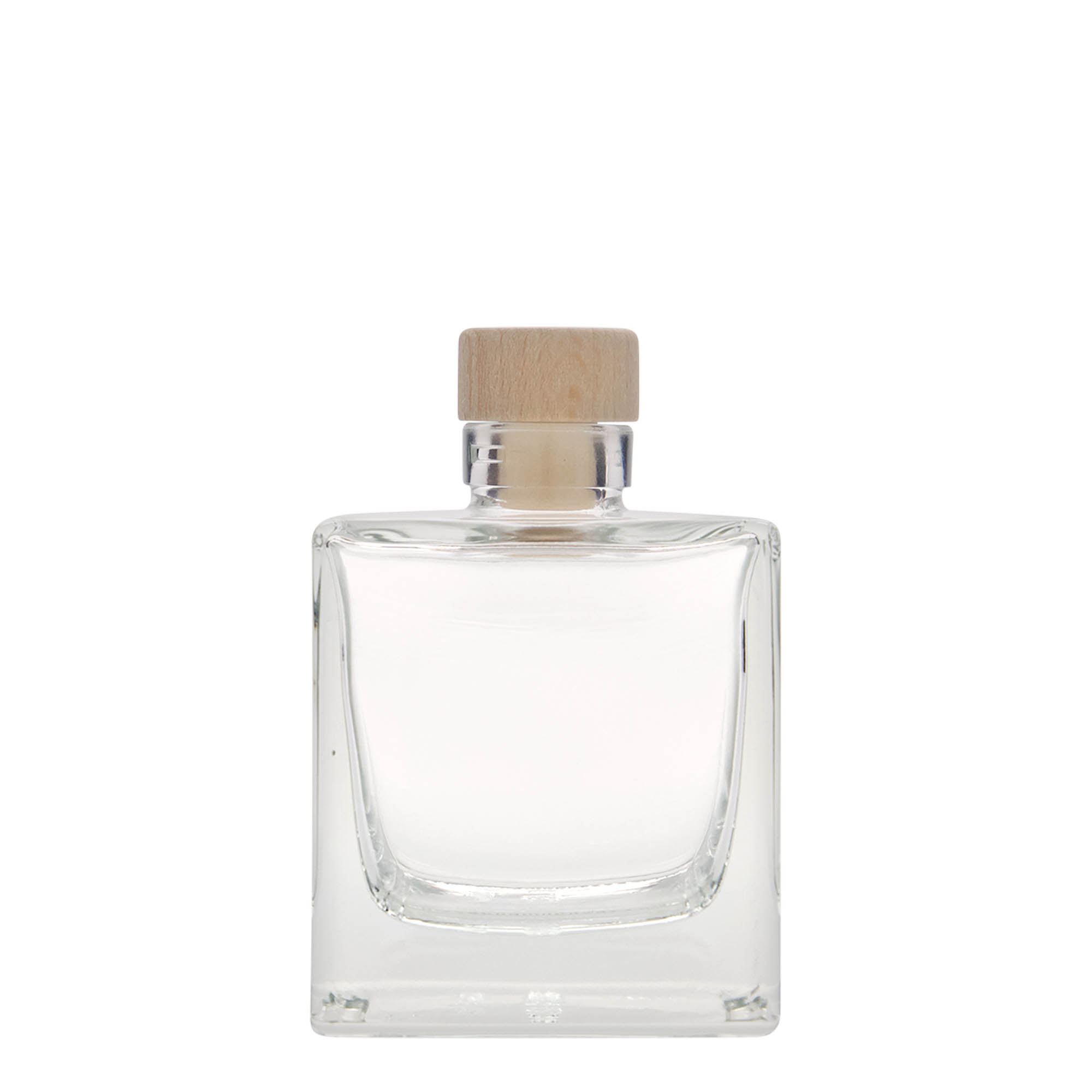 200 ml γυάλινο μπουκάλι «Cube», τετράγωνο, στόμιο: φελλός