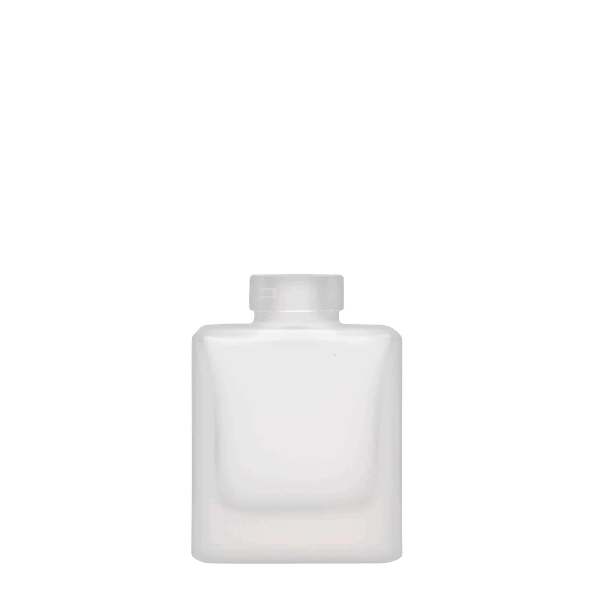 Γυάλινο μπουκάλι 'Cube' 100 ml, τετράγωνο, εφέ του πάγου, στόμιο: φελλός