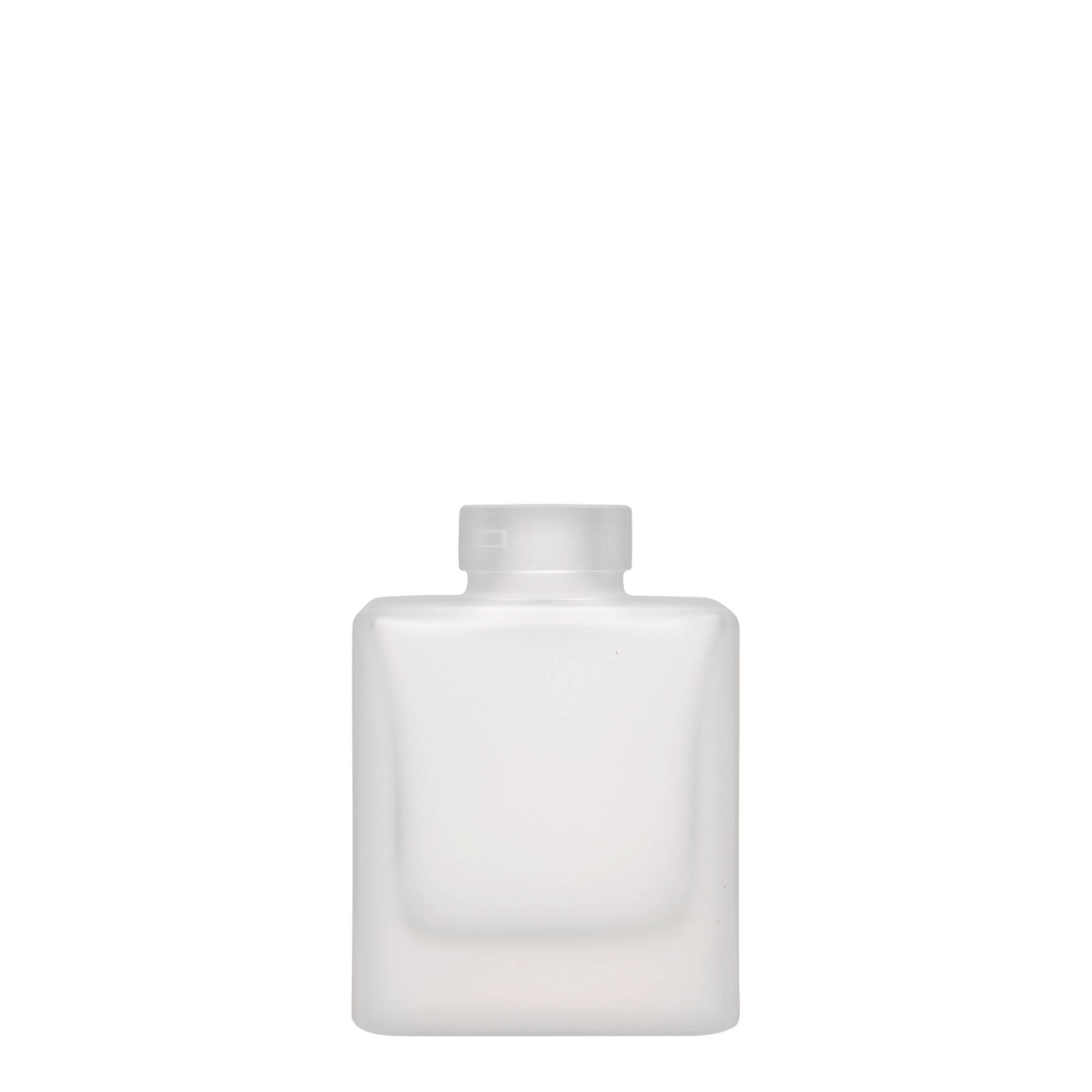 Γυάλινο μπουκάλι 'Cube' 100 ml, τετράγωνο, εφέ του πάγου, στόμιο: φελλός