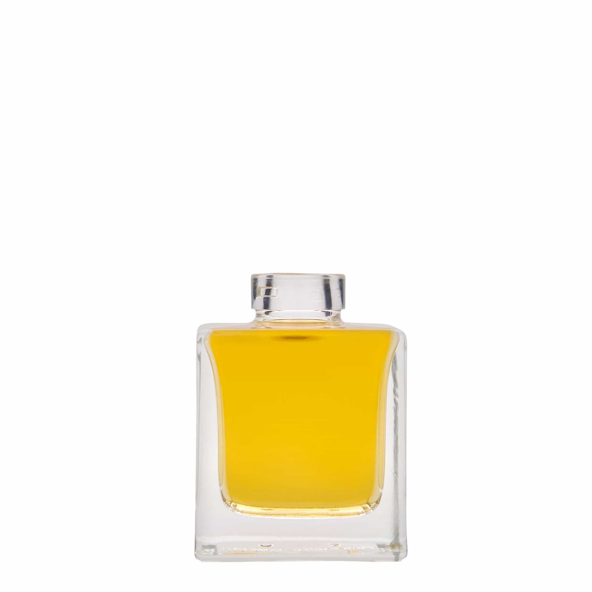 100 ml γυάλινο μπουκάλι 'Cube', τετράγωνο, στόμιο: φελλός
