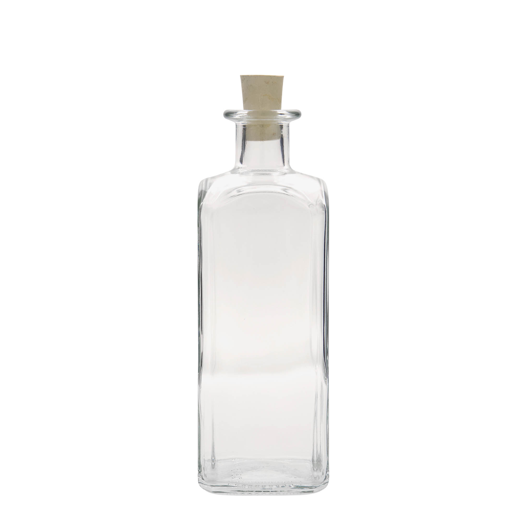 Γυάλινο μπουκάλι φαρμακείου 'Carré' 500 ml, τετράγωνο, στόμιο: φελλός
