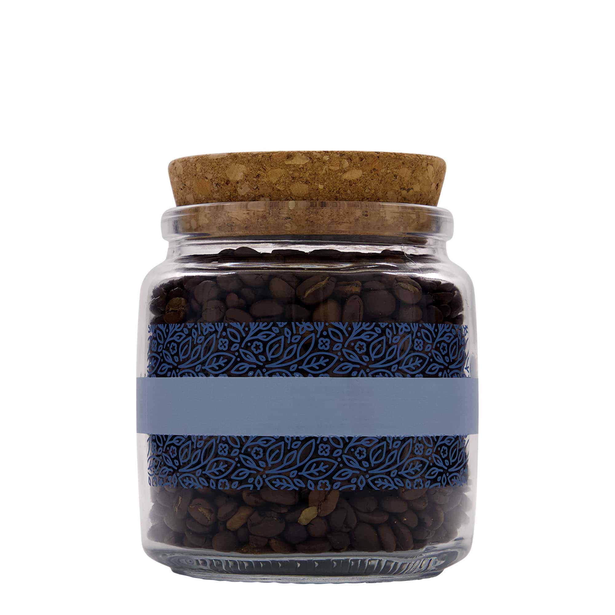 750 ml γυάλινο βάζο με φελλό 'Giara', σχέδιο: Naturalmente blu, στόμιο: φελλός