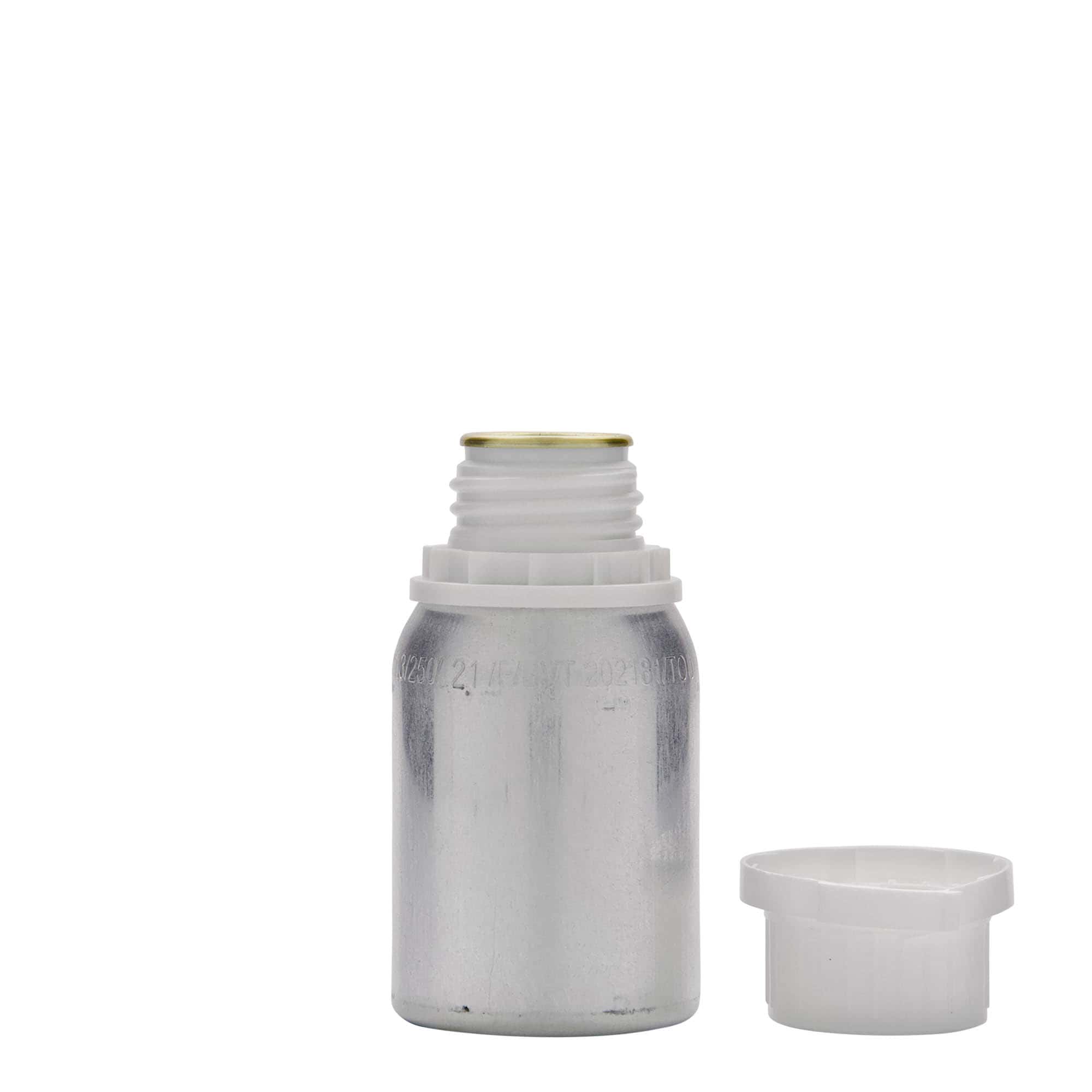 125 ml αλουμινένιο μπουκάλι, μέταλλο, ασημί, στόμιο: DIN 32