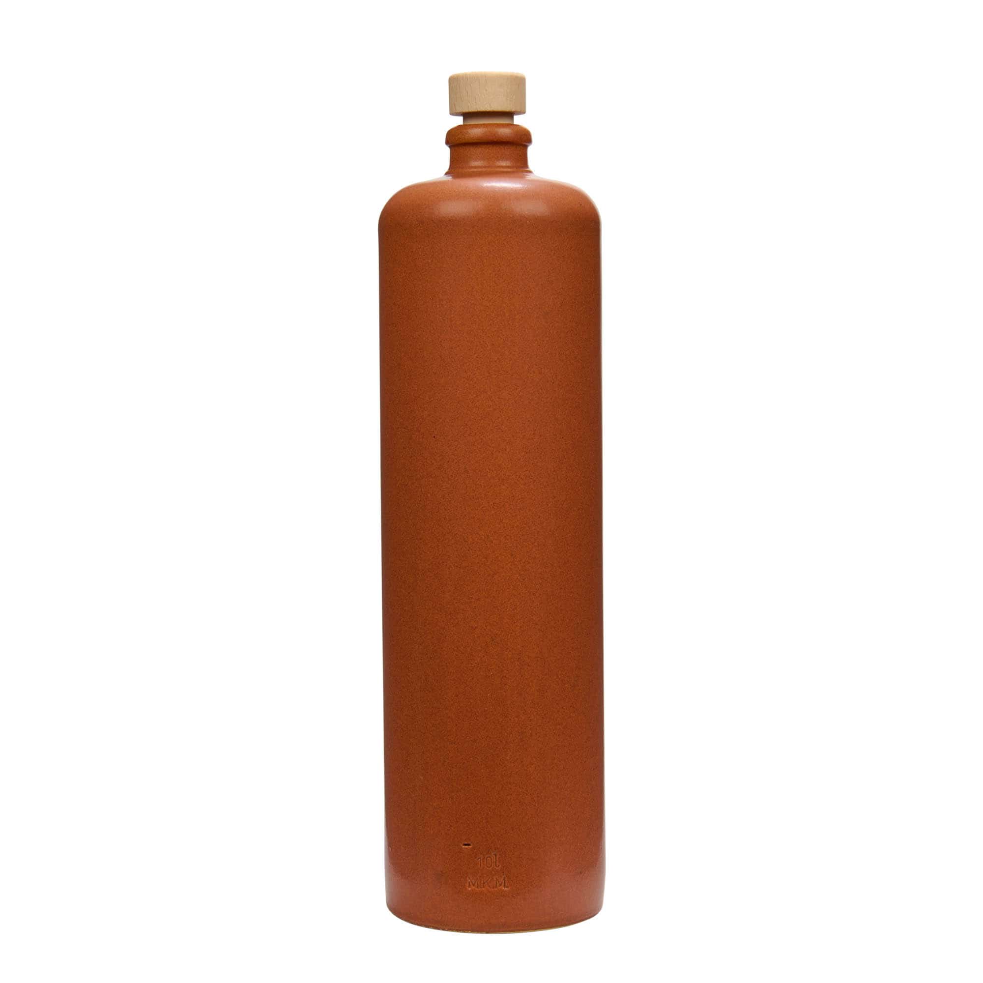 Κεραμικό μπουκάλι 1.000 ml, κεραμικό, κόκκινο-καφέ, στόμιο: φελλός