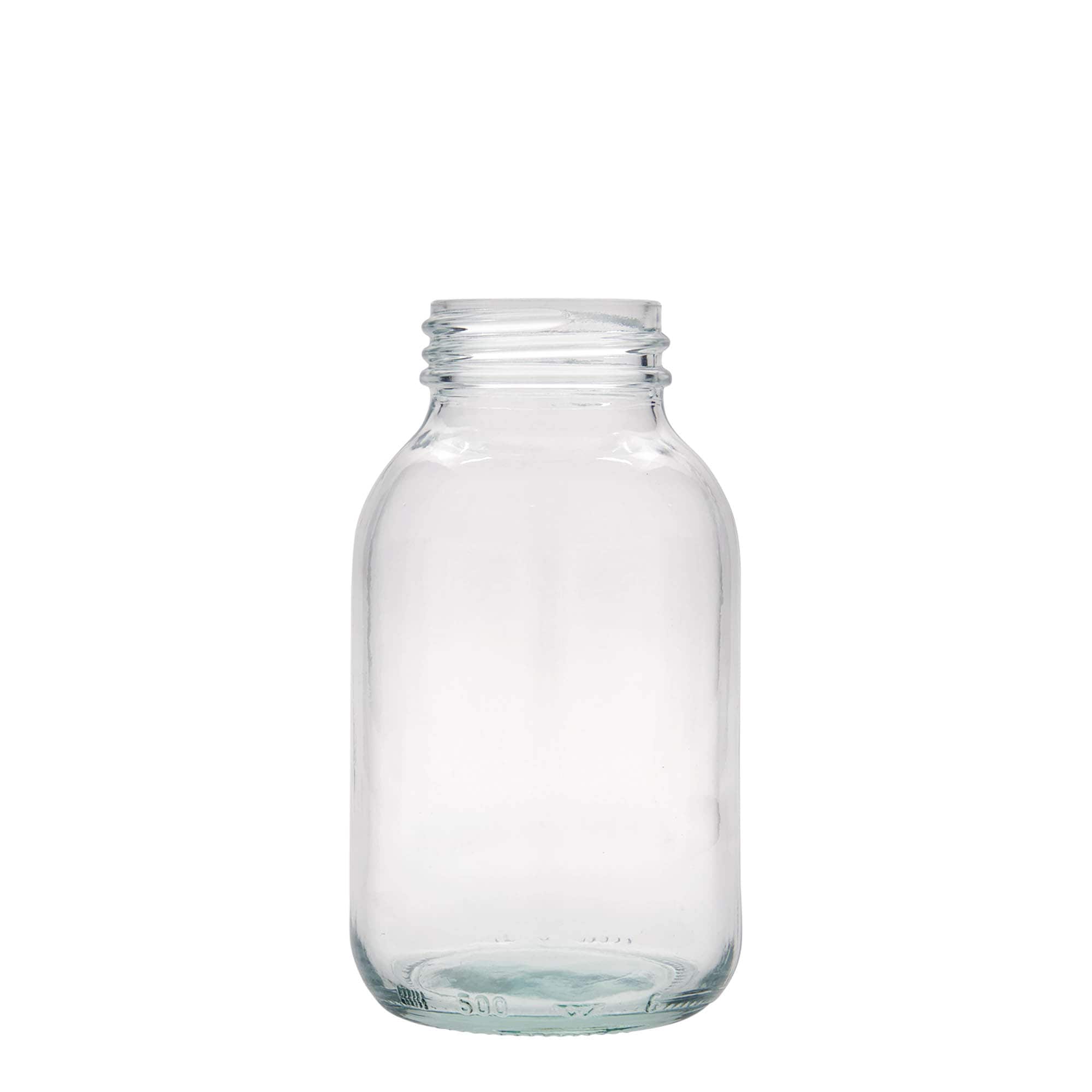 500 ml Βαθύ λαιμός γυάλινο δοχείο, Στόμιο: DIN 55