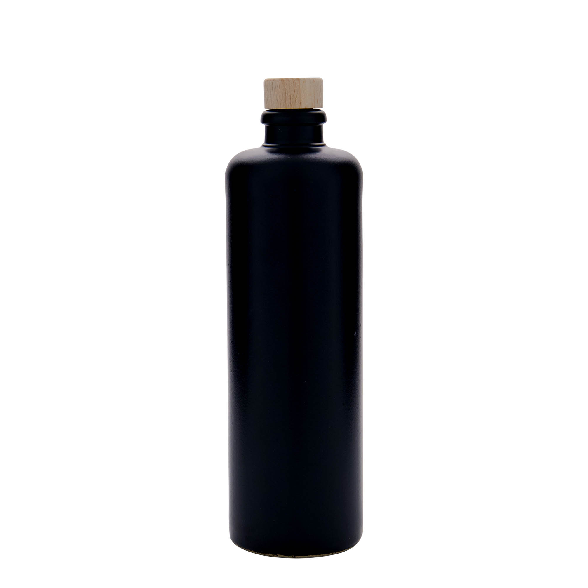 Κεραμικό μπουκάλι 500 ml, κεραμικό, μαύρο, στόμιο: φελλός