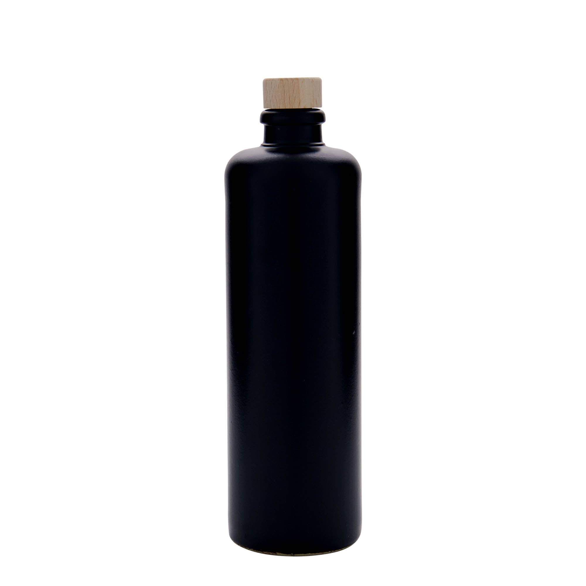 Κεραμικό μπουκάλι 500 ml, κεραμικό, μαύρο, στόμιο: φελλός